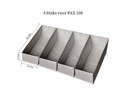 [WESHEIR]-[Organizer voor IKEA kledingkast]-[kast organizer]-[P.A.X 100]-[opbergsysteem voor lades]-[ voor T-shirts, truien, breiwaren, jeans, broeken, sportkleding]-[4 stucks file folder]-[22cm*51cm*11cm per stuk]