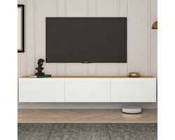 West TV-meubel | 100% MELAMINE | Wit Atlantic Pine - Emob - TV-meubel - Wit - Spaanplaat