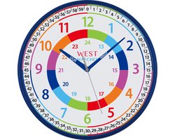 West Watch Ik leer klok kijken Wandklok 30 mm kleur blauw