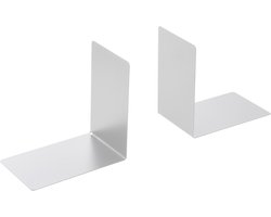 Westcott boekensteun - metaal - 90 x 140 x 140 mm - grijs - 2 stuks - AC-E10245