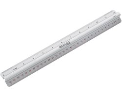 Westcott liniaal - 30cm - aluminium - met griplijst - cm/inch verdeling - AC-E10114