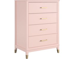 Westerleigh|Commode met 4 laden in MDF Roze
