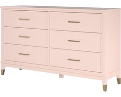 Westerleigh|Commode met 6 laden in MDF roze