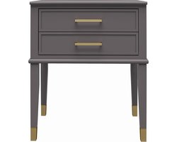 Westerleigh|Nachtkastje met 1 Lade in MDF Grafietgrijs
