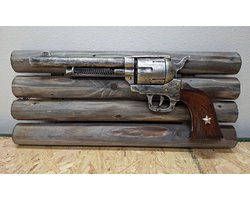Western Pistool op hout beeld - muurdecoratie - Revolver - Guns - Decoratie - Woonaccessoires - 20cm Hoog