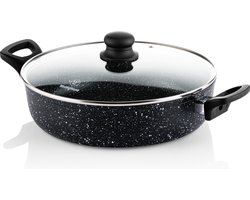 Westinghouse Black Marble Hapjespan – Ø28 cm – Antiaanbaklaag – PFOA-vrij – Inductie – Inclusief Deksel