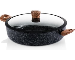 Westinghouse Hapjespan – Ø 32 cm – Inductie – Inclusief Deksel – Black Marble Wood