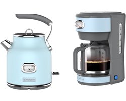 Westinghouse Retro 2-delige Set – Waterkoker 1,7L + Filter Koffiezetapparaat – Blauw