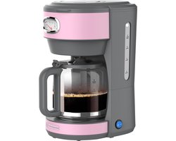 Westinghouse Retro Koffiezetapparaat – Filterkoffie – Herbruikbaar Filter – 1,25L – 10 Koppen – 1000W – Roze