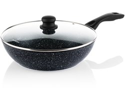 Westinghouse Wokpan – Ø 30 cm – Inductie – PFOA-vrij – Inclusief Deksel – Black Marble