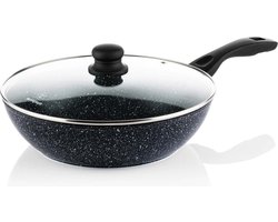 Westinghouse Wokpan – Ø 32 cm – Inductie – PFOA-vrij – Inclusief Deksel – Black Marble