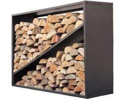 Westmann® Haardhout rek Hugo - 35x115x80cm - Houtopslag buiten - Zwart