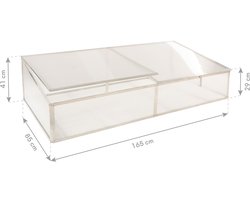 Westmann - Koude kast - Aluminium broeikas - Polycarbonaat - L 62 x B 165 x H 41 cm