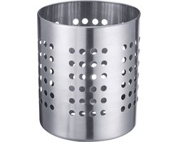 Westmark Bestek-/keukengereihouder, rond, diameter: 12 cm, hoogte: 13,5 cm, roestvrij staal, zilver, 69022211