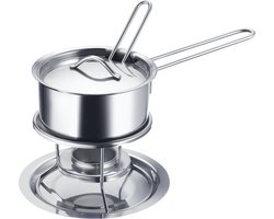 Westmark Boter-/sauspannetje, met deksel, sauslepel en rechaud, roestvrij staal, kleur: zilver, 62262260