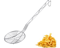 Westmark frituurlepel Pro – schuimspaan van roestvrij staal – opscheplepel voor frietjes & co – perfect frituren, blancheren & opscheppen – zilver, Ø 12,8 cm