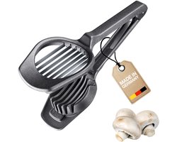 Westmark Fruit- & Champignonsnijder Champion Black Edition – Nauwkeurige schijfjesnijder voor champignons, kiwi's en aardbeien – Antraciet