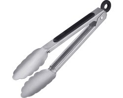 Westmark grilltang + serveertang, met roestvrijstalen uiteindes en rubberen handvatten, lengte: 20 cm, roestvrij staal/kunststof, Classic Spezial Mini, zilver/zwart, 16232270