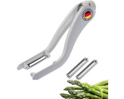 Westmark groente- en dubbele dunschiller/aspergeschiller, inclusief 2 vervangende roestvrijstalen messen, Peel-Star KS, kunststof, wit/zilver, 606022E6