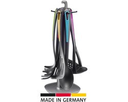 Westmark Keukengerei – draaibare standaard Gallant met aAardappelstamper, groentelepel, spaghettilepel, soeplepel, schuimspaan en spatel – meerkleurig, 7–delige set