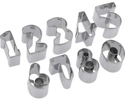 Westmark koekjesvormpjesset, cijfers, roestvrij staal, 0-9, 9 stuks, zilver, 35382280