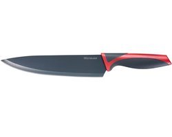 Westmark Koksmes, lemmetlengte 20 cm, breed lemmet, met mesbeschermer, roestvrij staal/kunststof, antraciet/rood, 14542270