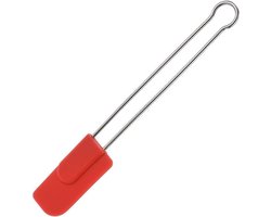 Westmark kook- en deegschraper met siliconen kop, lengte: ca. 22,7 cm, smal, siliconen/roestvrij staal, siliconen, rood/zilver, 15472270