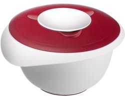 Westmark Mengkom met tweedelige deksel, 2,5 l, met schenktuit, kunststof, wit/rood, 3153227R