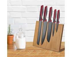 Westmark Messenblok – houten messenhouder met een magnetische kern, stabiele houder voor keukenmessen, gemakkelijk schoon te maken magnetisch messenblok – bamboe