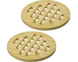 Westmark Onderzetters Tapas + Friends – ronde onderzetters om de tafel te beschermen tegen krassen en brandplekken, ideaal voor de eettafel – bamboe, 20cm, 2 stuks