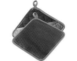 Westmark pannenlappen – Handige pannenlappen voor veilig werken aan het fornuis en de oven, keukenhandschoenen met hittebestendigheid tot 250 °C – Grijs/antraciet