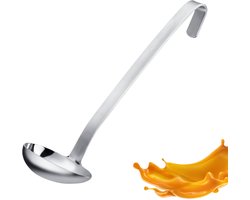 Westmark sauslepel Pro – Praktische roestvrijstalen sauslepel – Soeplepel met schenktuit & ophanghaak – Serveerlepel – Zilver, 27 cm