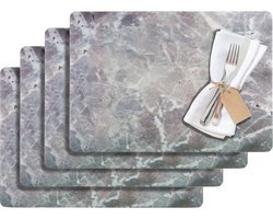 Westmark Set Placemats, 4-delige Set, Saleen Collectie MARMOR - Grijs - 43,5 x 30 cm