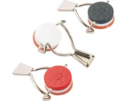 Westmark Set van 3 flessendoppen met siliconenafdichting, staal, rood/wit/zwart, 44402270