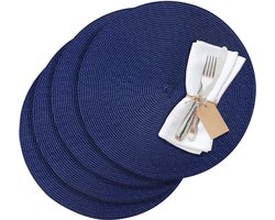Westmark Set van 4 placemats, Ø 38 cm, polypropyleen, blauw, Saleen-collectie: Circle