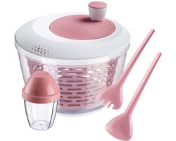 Westmark Slacentrifugeset met saladebestek en dressingshaker, roze, 2430AO6P