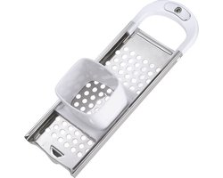 Westmark Spätzlehobel met deegschuif, spätzle-schaaf geschikt voor kookpotten tot ø 24, roestvrij staal/kunststof, Knöpfle, wit/zilver, 61122270