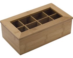 Westmark Theedoos Neutraal - 8 vaks - 32,5 x 20,5 cm - Hout