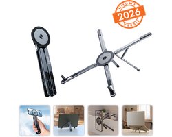 WEU® MAGFOLD Multi Stand – 3‑in‑1 Magnetische Houder – Laptop Standaard – Telefoonhouder Bureau Verstelbaar‑360° voor Telefoon – Opvouwbare Telefoonstandaard – Aluminium