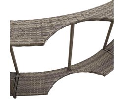 Whirlpool ombouw hot tub surround rond 243 cm – Luxe spa omranding met opbergruimte & houten instaptrap – Poly rattan jacuzzi afwerking outdoor weerbestendig – Grijs – ABTkantoor