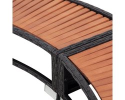 Whirlpool omranding met opbergruimte – Spa & jacuzzi ombouw, polyrotan rond, weerbestendig, zwart, met houten frame en stalen constructie – HomebyNicole