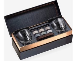 Whiskey Glazen Set - Cadeau Geschenkset - Luxe Whiskeystones - Stenen Onderzetters