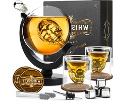 Whiskey Karaf - Luxe Diamant Decanteerkaraf - 900 ml - Cadeau voor mannen - Whiskey-stenen Schenktuit Onderzetter Tong