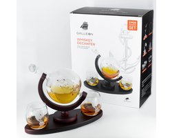 Whiskey Karaf met 2 glazen – Verlengd voetstuk – Complete Gift Set - Incl. Schenktuit - 1050ML Extra Groot