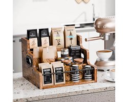 Whiskey rek | Kruidenrek | Koffierek | Keukenrek | Keuken organizers | Flessenrek | Houtkleur