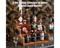 Whiskey rek | Kruidenrek | Koffierek | Keukenrek | Keuken organizers | Houtkleur