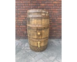 Whiskyvat 125L met messing tapkraan - los deksel met handvat - houten regenton met waterkraan