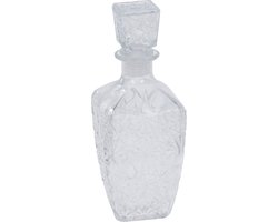 Whisky/water karaf - transparant - 900 ml - 9,5 x 25 cm - kristal - glas - Kristalglas look whiskey fles - whiskyfles