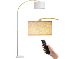 White-Label® Booglampen Staand Voerlamp - Vloerlampen Woonkamer - Goud