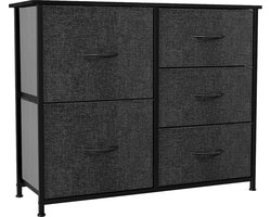 White-label® Dressoirs Kasten - Ladekast - Buffetkast Industrieel - Zwart